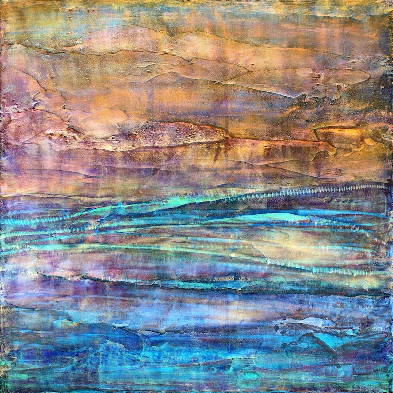 Fine art giclee print of original abstract cold wax painting by Charmaine Shively.