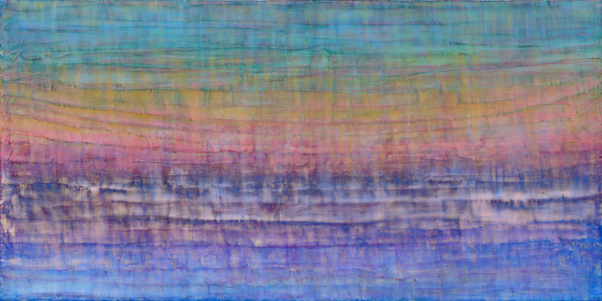 Contemporary abstract painting with horizontal textured layers.
