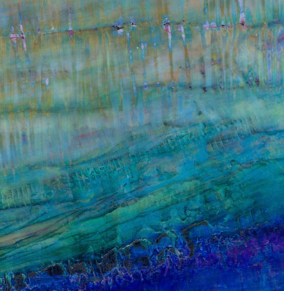 Detail shot of Lovely Day showing texture with an aquatic feel.